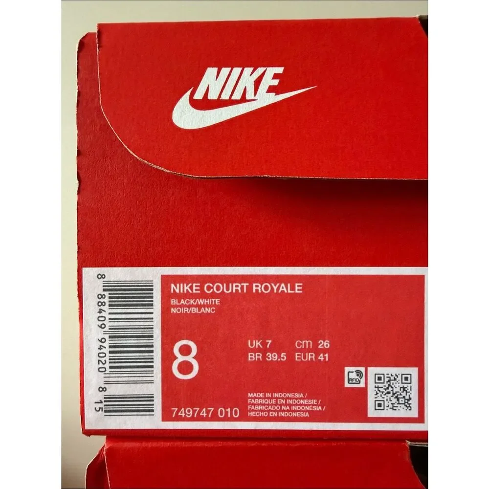 Nike Court Royale Black White 749747-010 Men’s Size 8